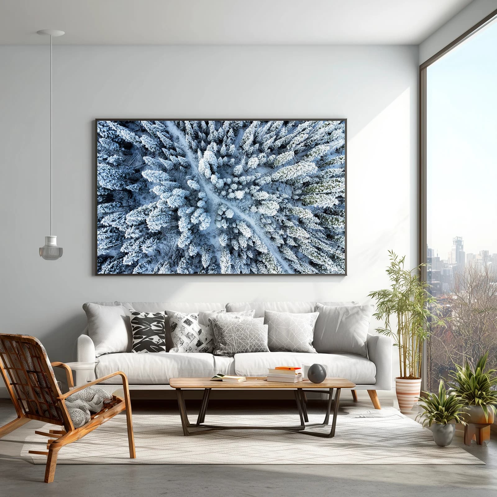 Fine art photograph displayed in a living room